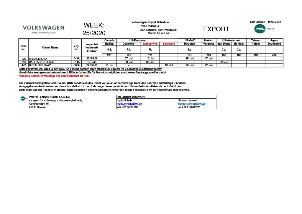 Porsche Taycan Taycan Waiting Room: Who has ordered and a delivery date? Volkswagen_Export_Schedule (11)1024_1
