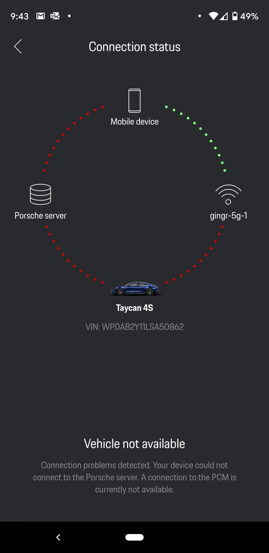 Porsche Taycan Serious Bug - No Porsche Account Showing 2020-07-07 09.43.51