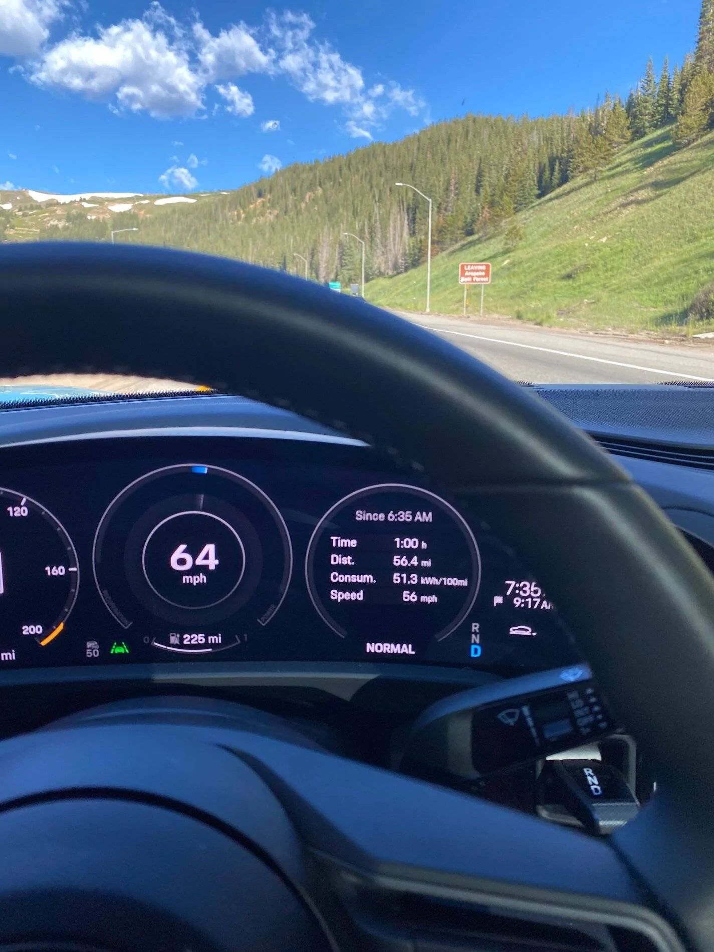 Porsche Taycan Taycan 4s driving efficiency in the high mountains of Colorado - much better than anticipated IMG_9645