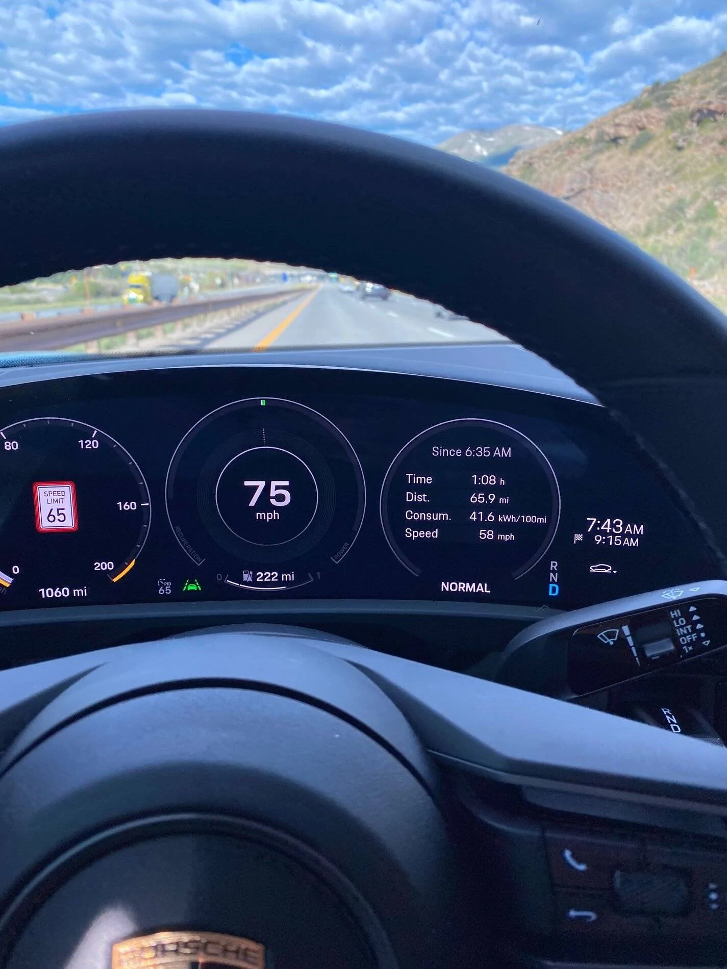 Porsche Taycan Taycan 4s driving efficiency in the high mountains of Colorado - much better than anticipated IMG_9646