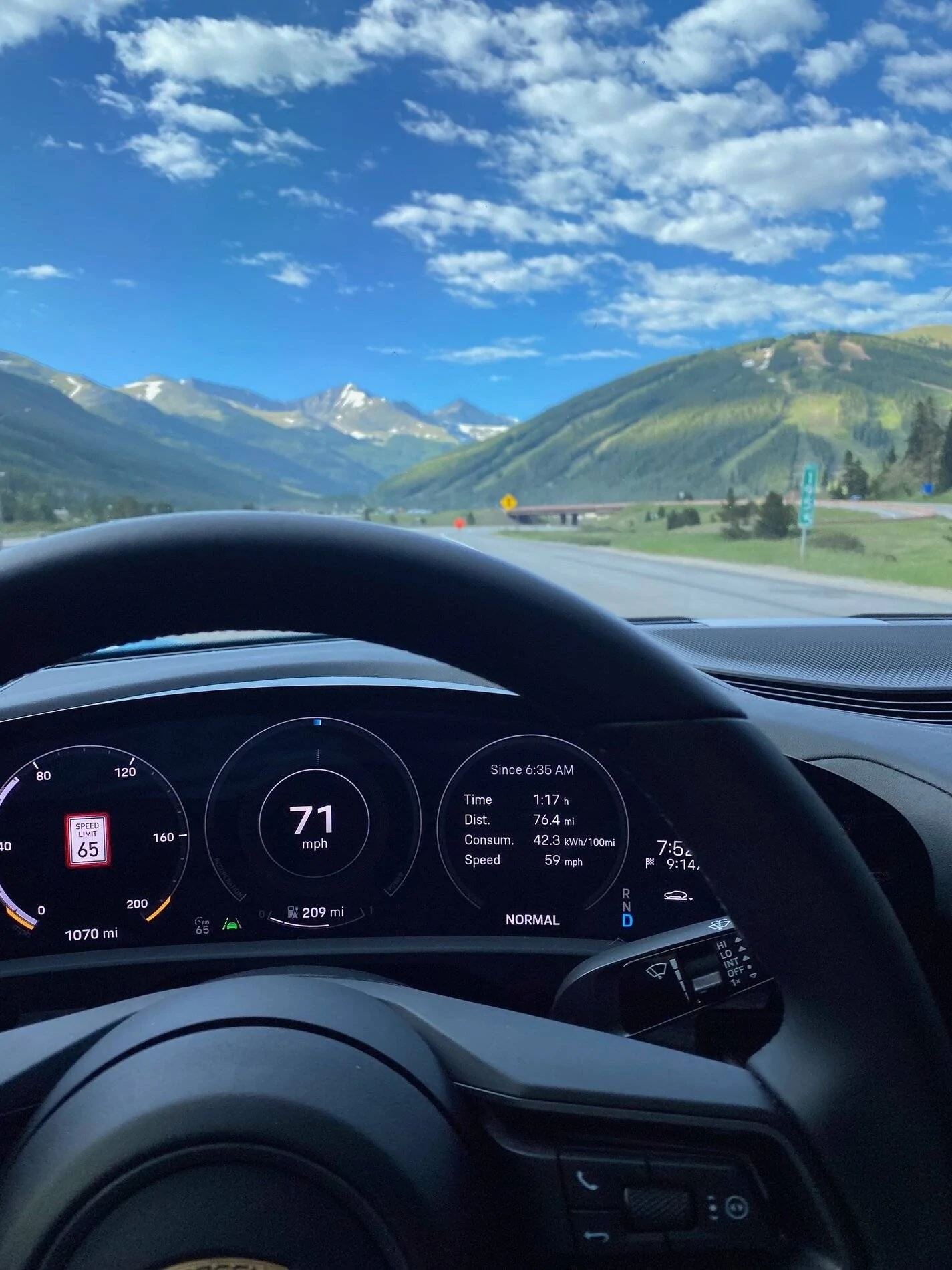 Porsche Taycan Taycan 4s driving efficiency in the high mountains of Colorado - much better than anticipated IMG_9651