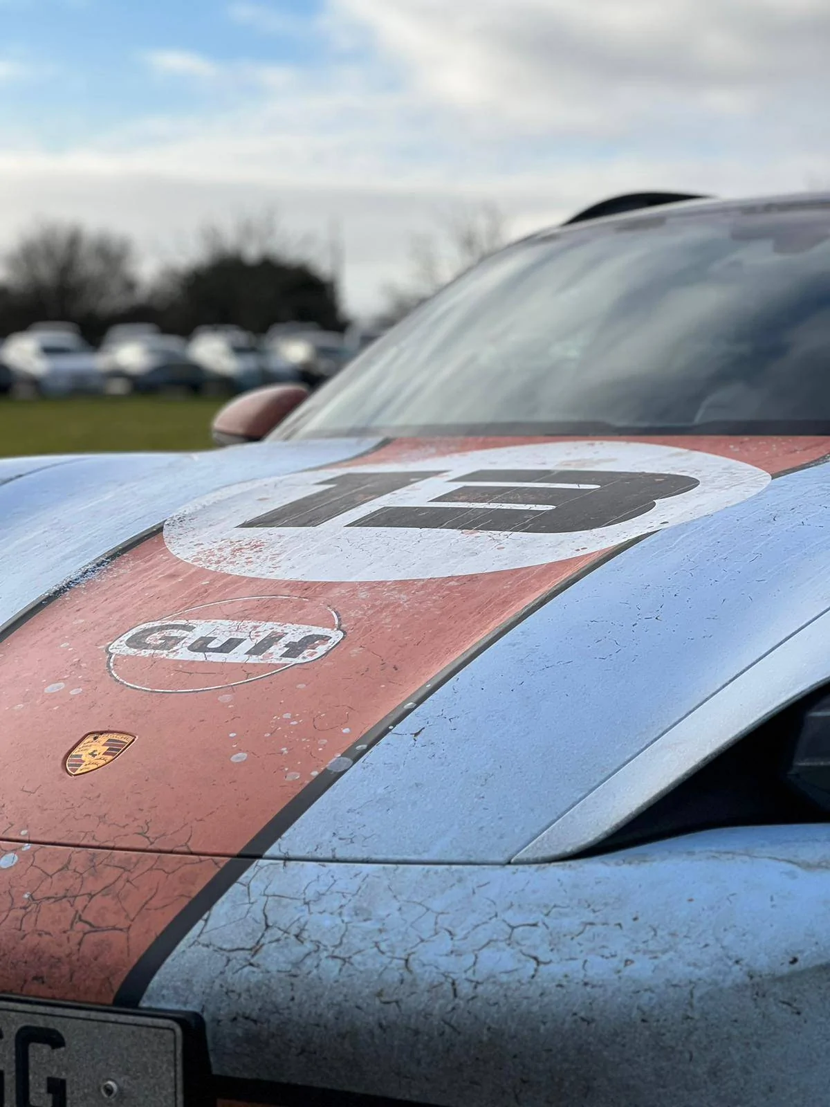 Porsche Taycan Ironic distressed wrap GTS Sports Turismo. Dirty! 69F27DF0-D738-432F-ACD7-7F455CEABDD3
