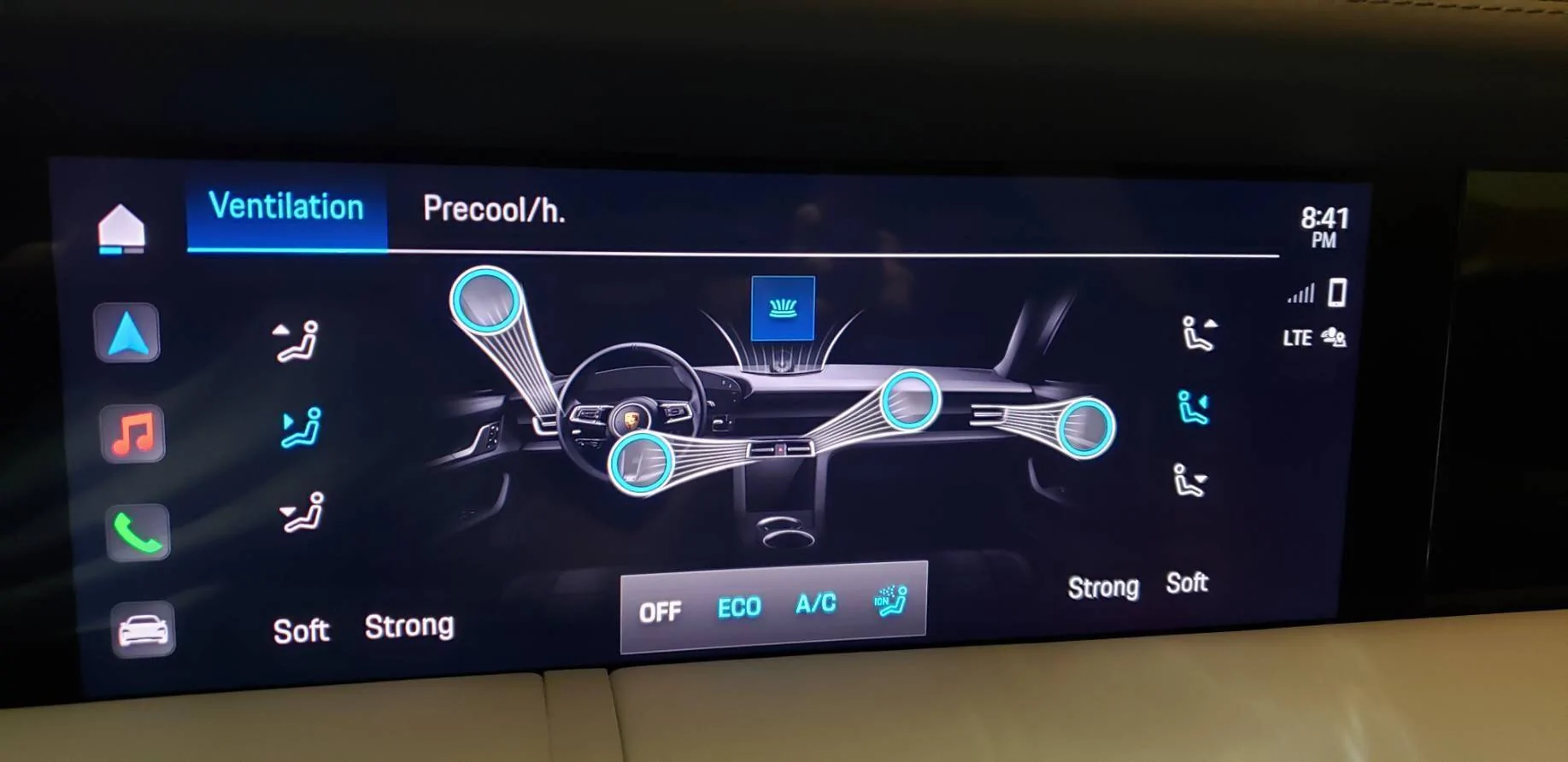 Porsche Taycan A/C System does not have various Focused/Diffused/Individual modes 1676177219547