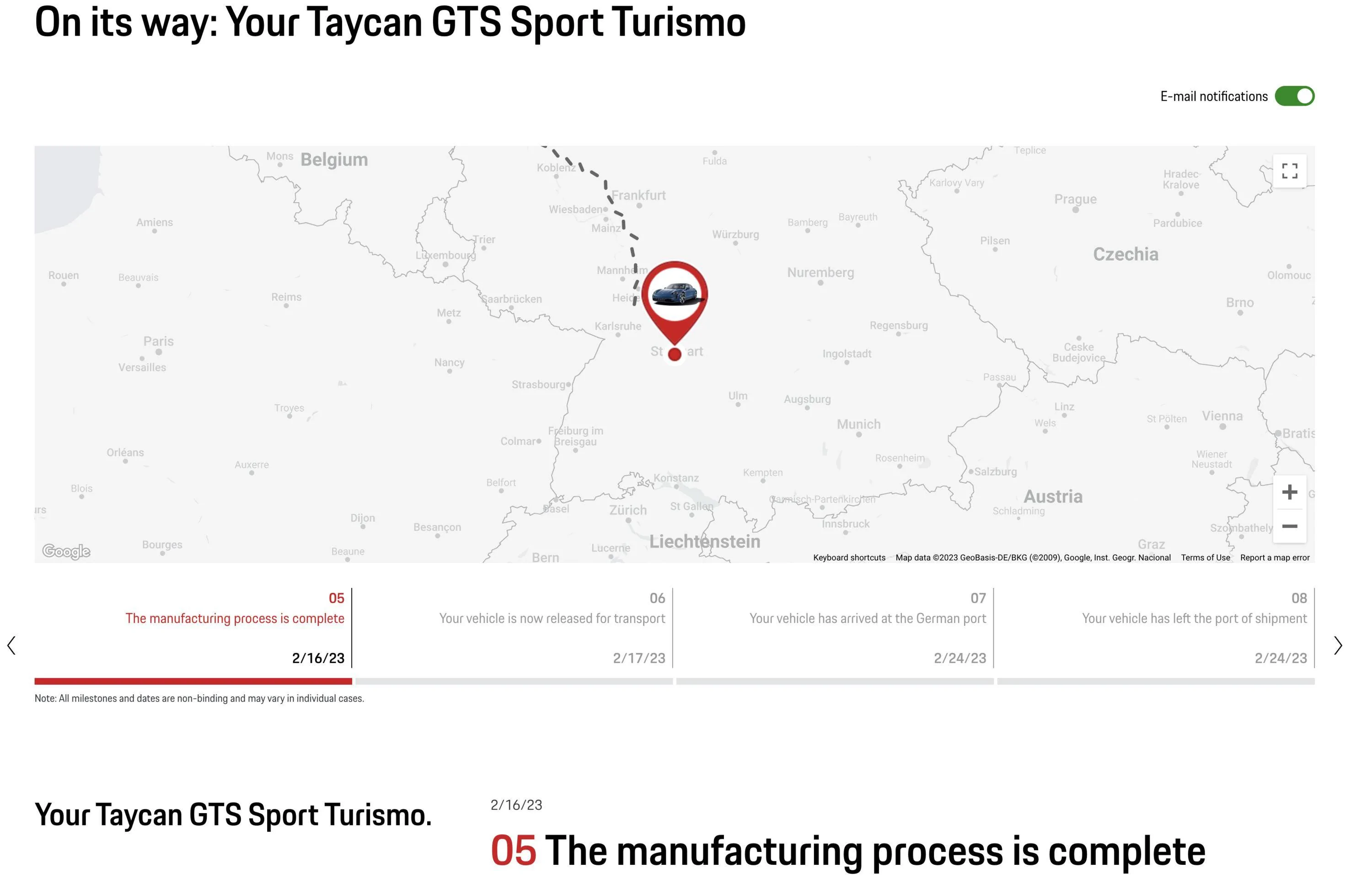 Porsche Taycan New Track Your Dream on MyPorsche 1676604868202