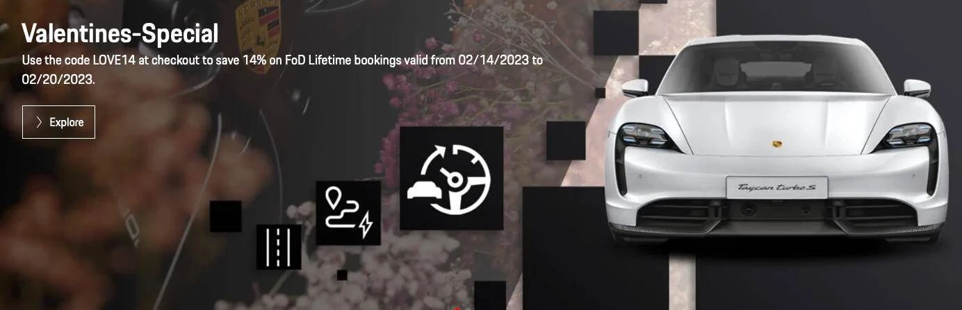 Porsche Taycan PSA: 14% off coupon code available for FoD lifetime purchases Screenshot 2023-02-17 at 9.30.34 AM