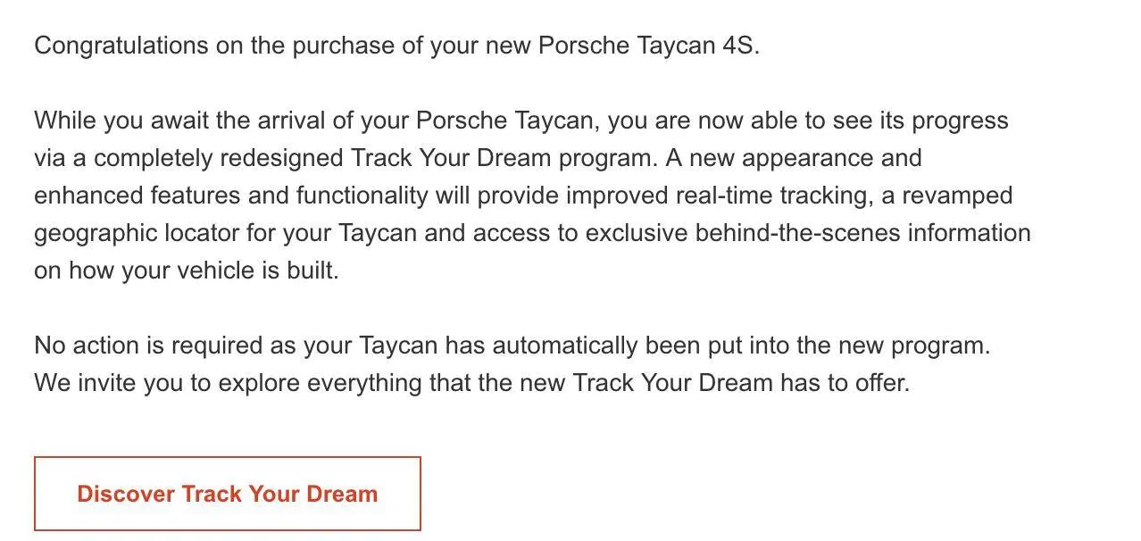 Porsche Taycan New Track Your Dream on MyPorsche 1676664885660