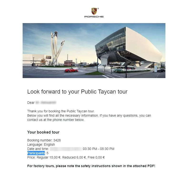 Porsche Taycan Taycan Factory Tour Porsche Taycan Tour