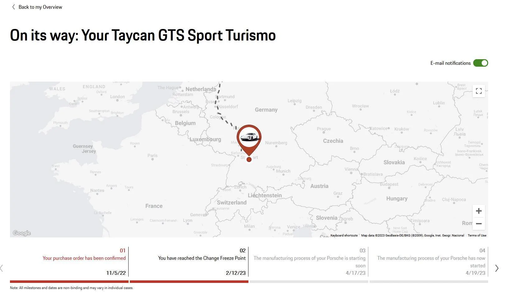 Porsche Taycan New Track Your Dream on MyPorsche 1677270754221