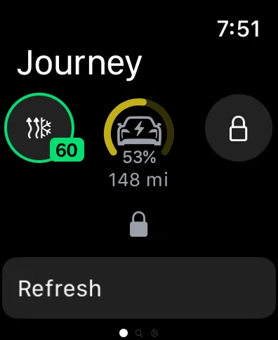 Porsche Taycan Interested in an unofficial Apple Watch app? Simulator Screen Shot - Apple Watch Series 8 (45mm) - 2023-03-06 at 19.51.31