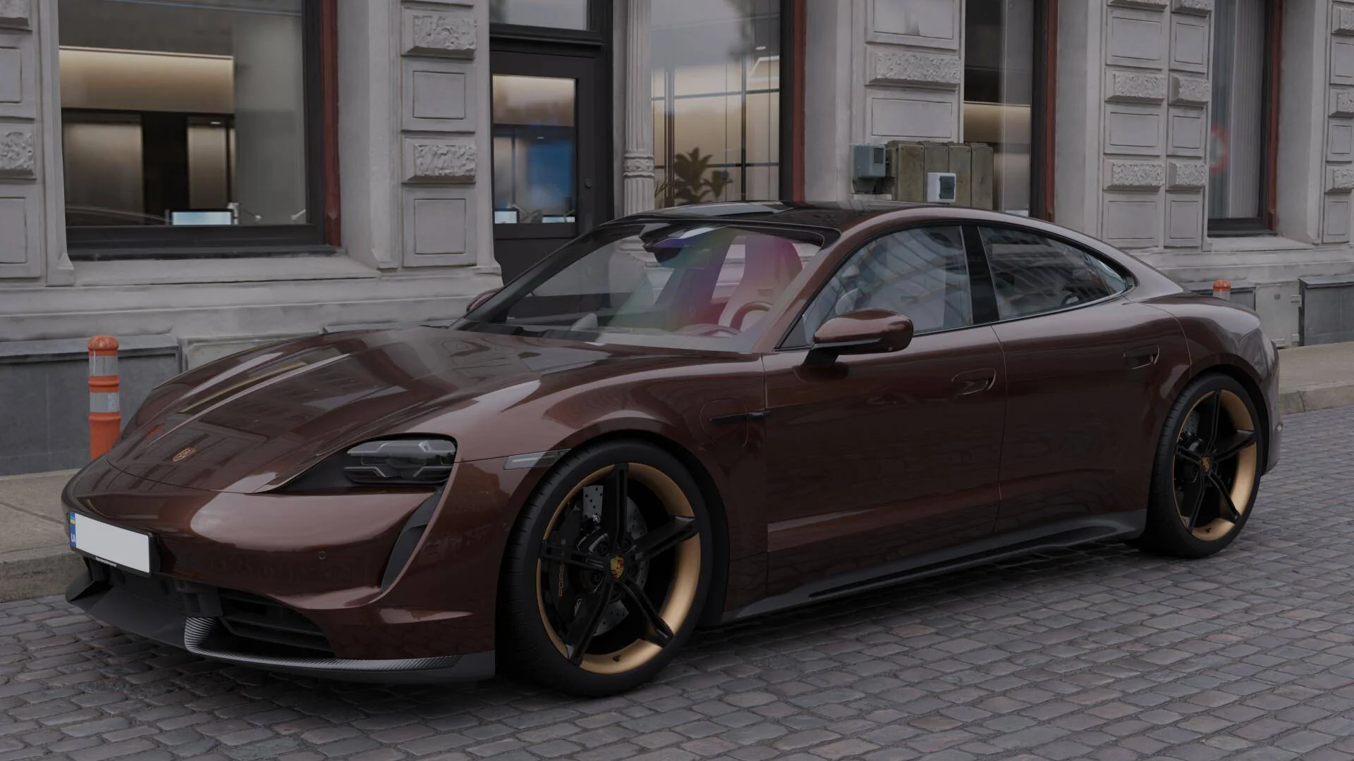 Porsche Taycan Wheel colors compared: High-Gloss Black vs. Bronze Inserts vs. Full Bronze TTS_Bronze_F