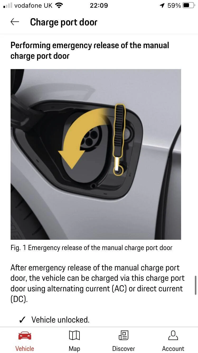 Porsche Taycan One charge port not opening 5F204EEF-6EA2-4DE4-A353-D8FABCFF44A1