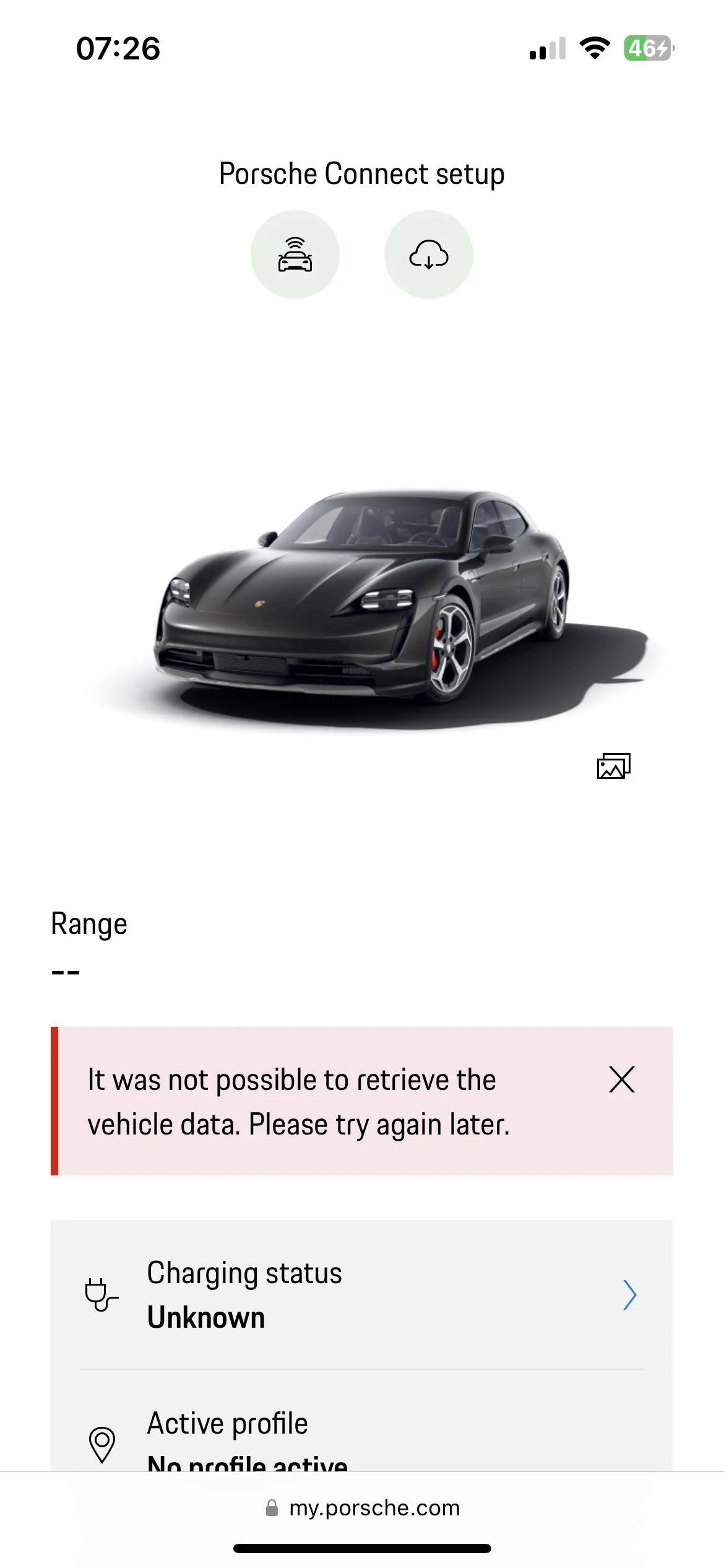 Porsche Taycan MyPorsche App/website connectivity problem. WNK7 recall just done.... 1ED50CF5-E0C8-4F67-AD3E-3CF42B5465DC