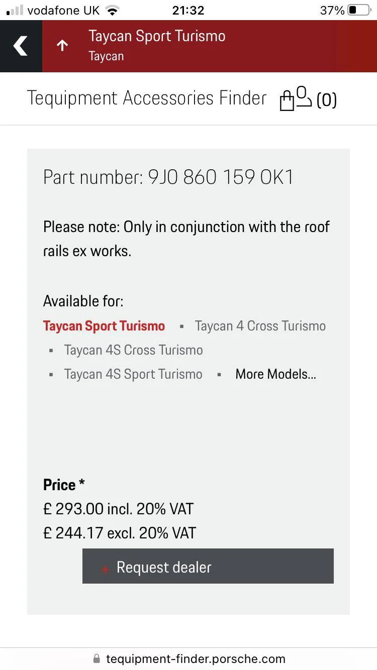 Porsche Taycan Taycan roof rack and accessories A1B97B12-F3E3-4314-AE36-AB18BD69F953
