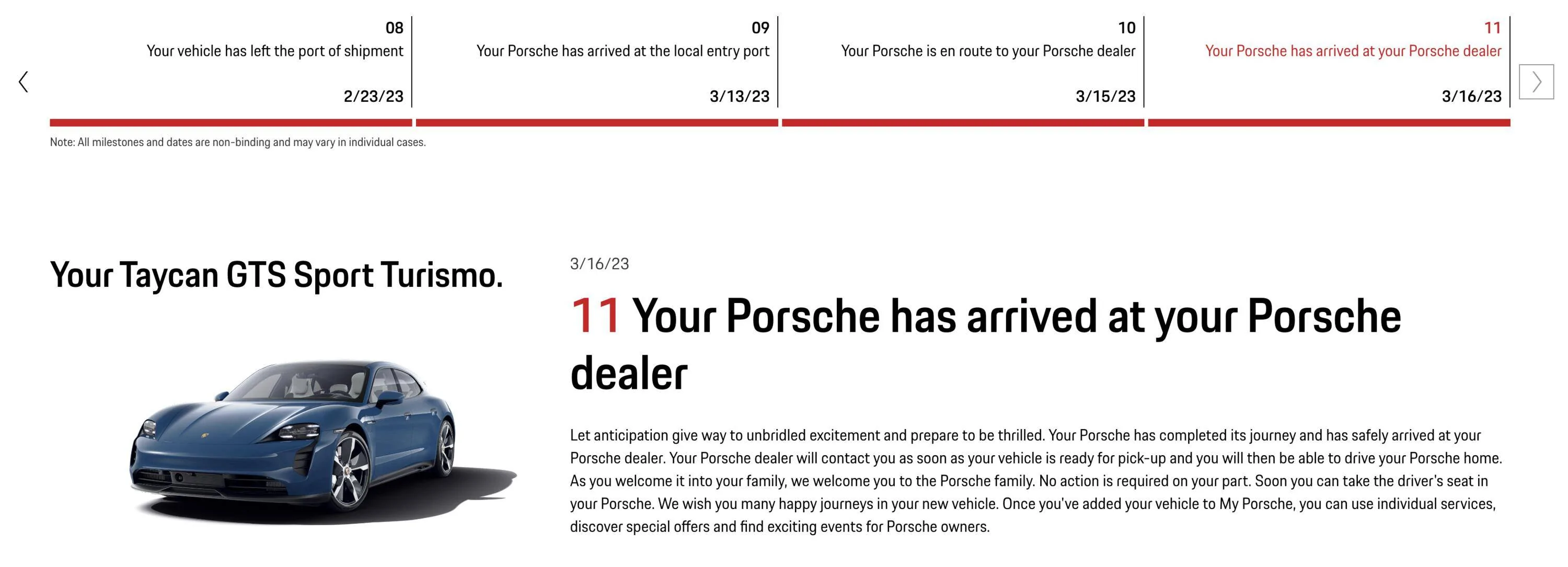 Porsche Taycan All Taycan deliveries being held at port due to needing new heaters Screenshot 2023-03-16 at 1.33.42 PM