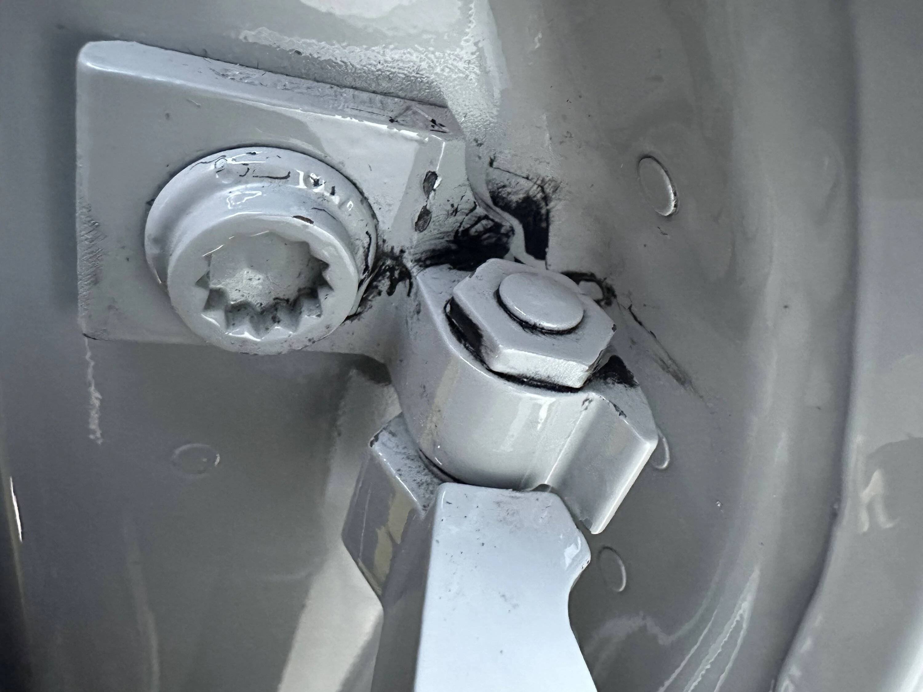 Porsche Taycan Black paint/lacquer on door hinges? 38011F05-7543-478C-8E43-78C02B06FDB0