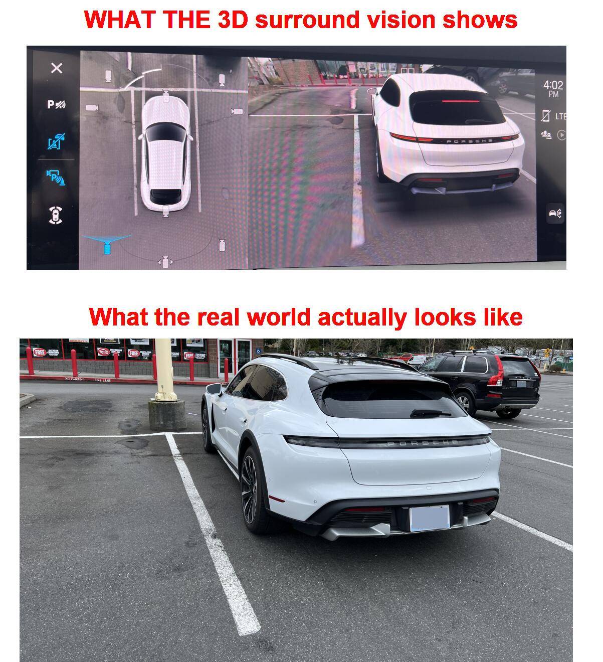 Porsche Taycan PSA: Don't fully trust the 3D surround vision 1679639528426