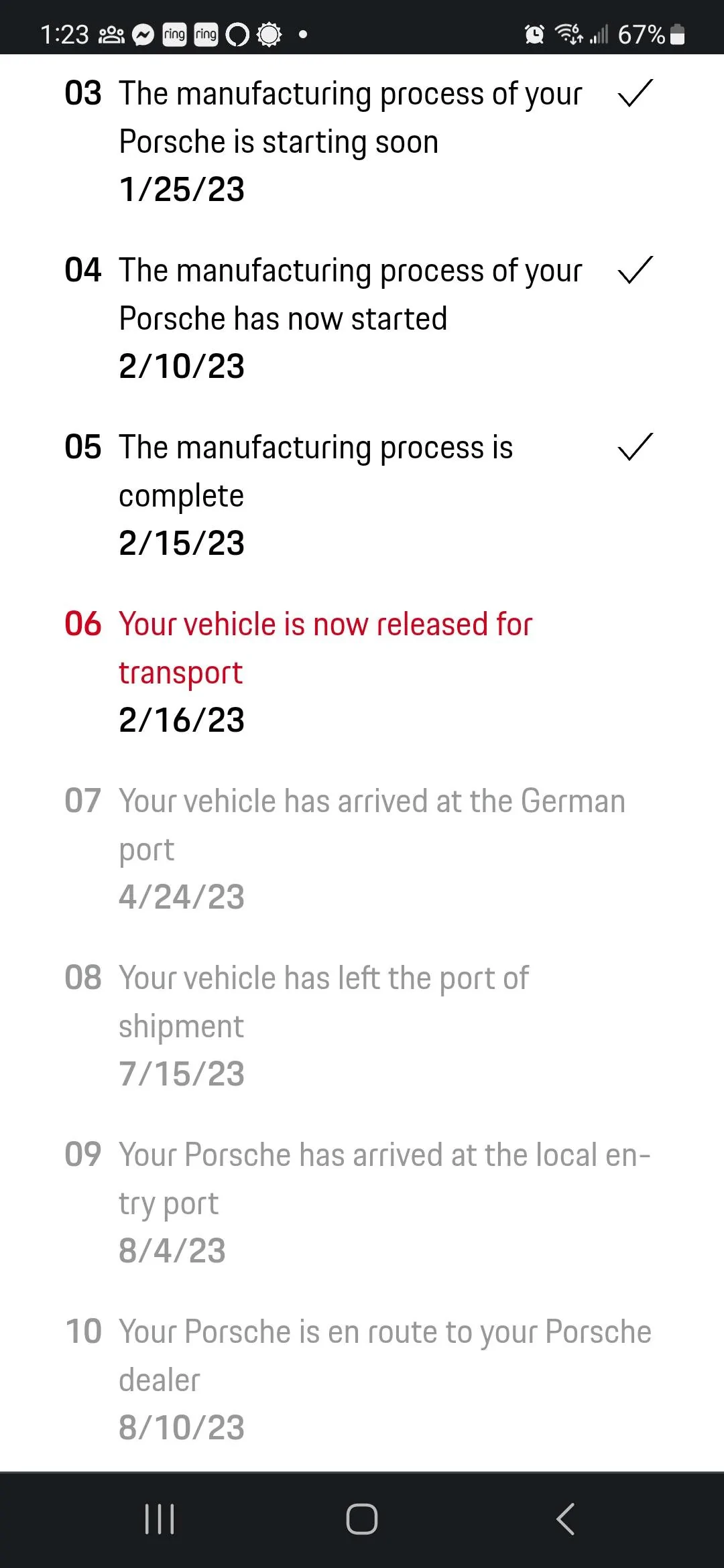 Porsche Taycan All Taycan deliveries being held at port due to needing new heaters Screenshot_20230326_132315_Chrom