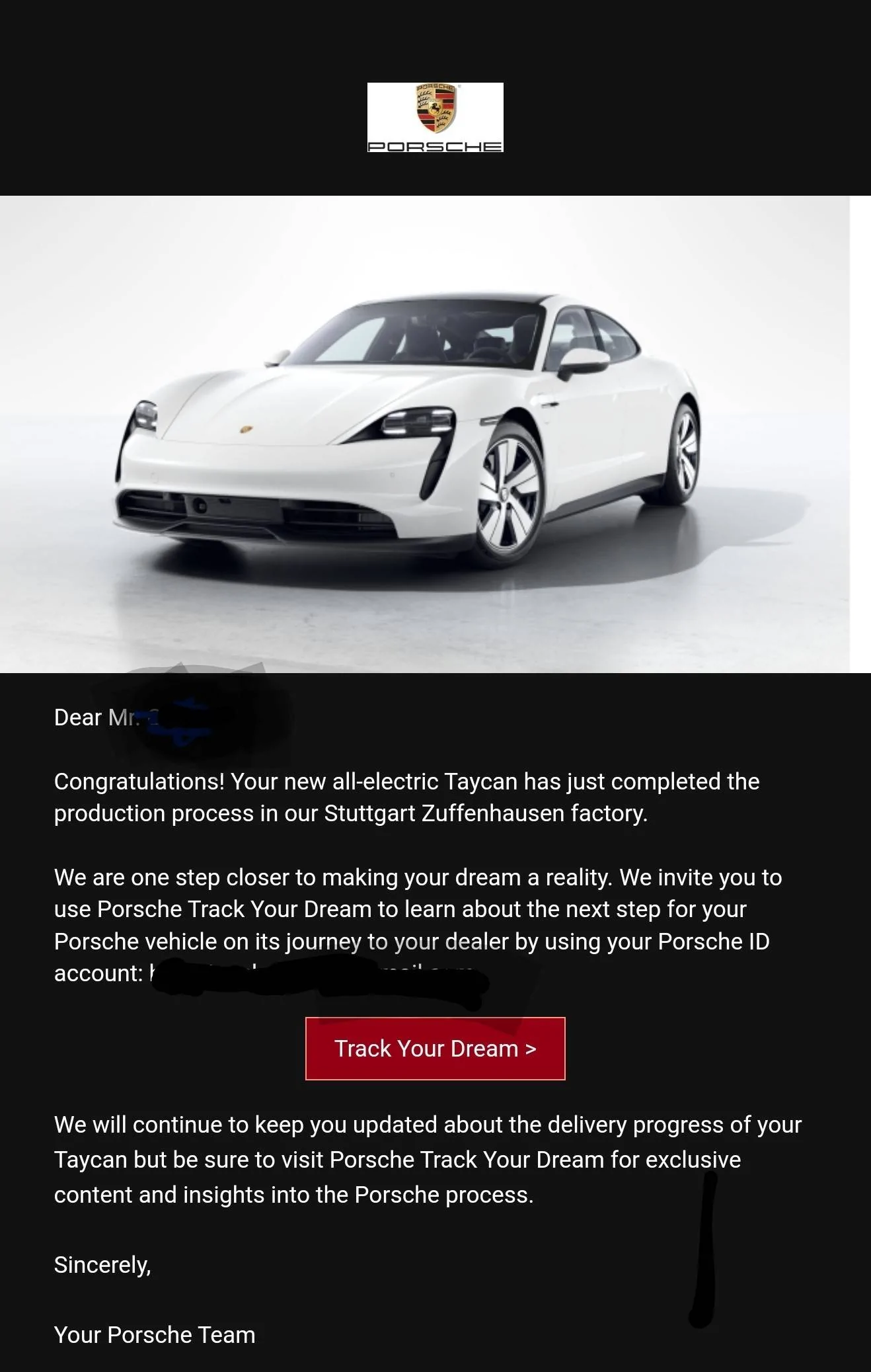 Porsche Taycan MyPorsche App Problem - Is this normal viewing my order Screenshot_20230328_101050_Gmail~2