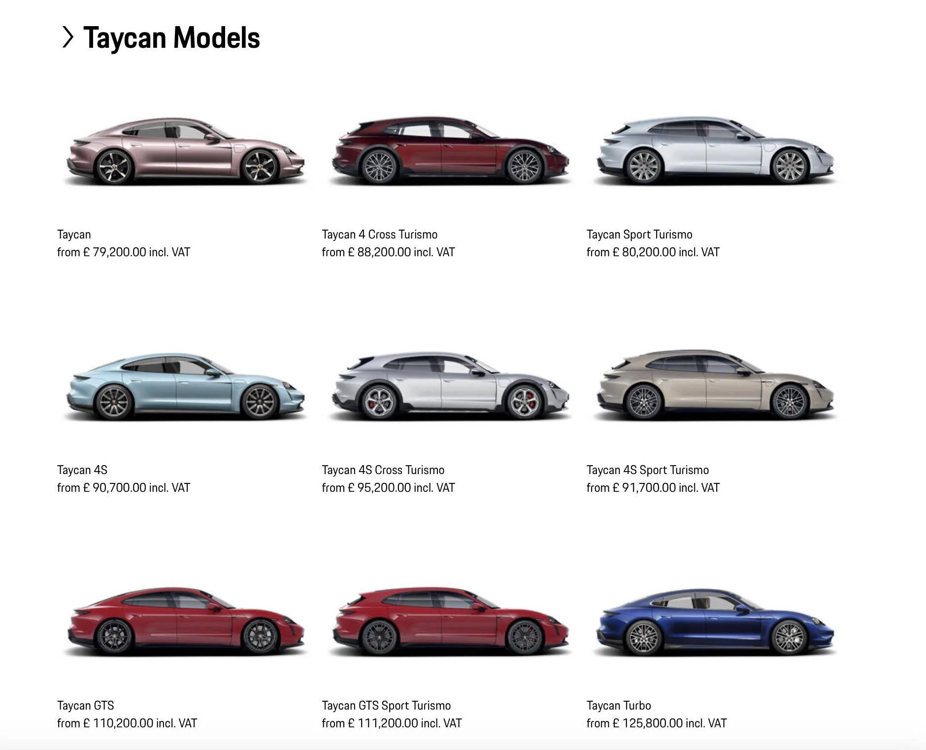 Porsche Taycan Taycan price increased. Screenshot 2023-03-29 at 15.30.01