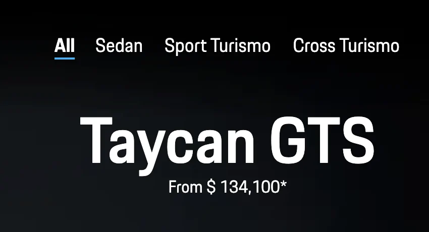 Porsche Taycan Taycan price increased. Screen Shot 2023-03-29 at 3.29.33 PM