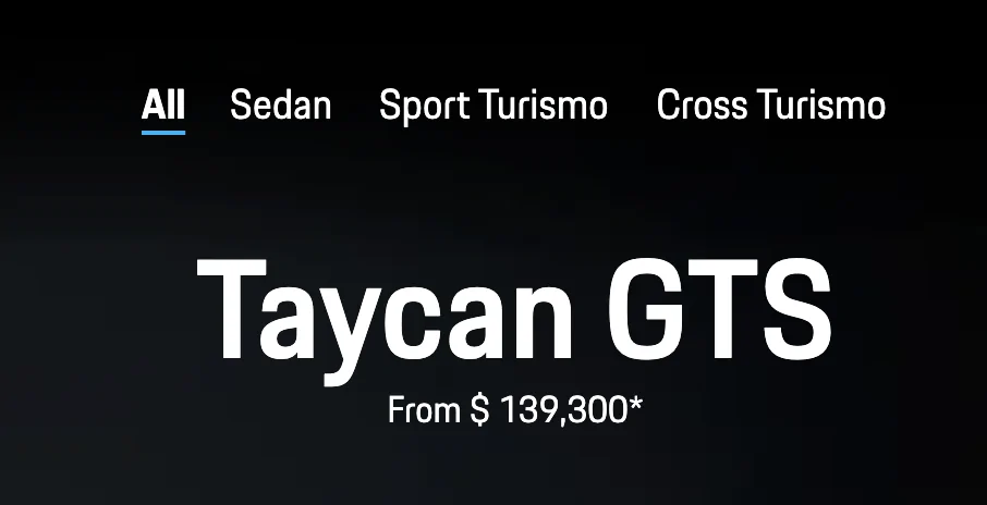 Porsche Taycan Taycan price increased. Screen Shot 2023-03-29 at 3.29.40 PM