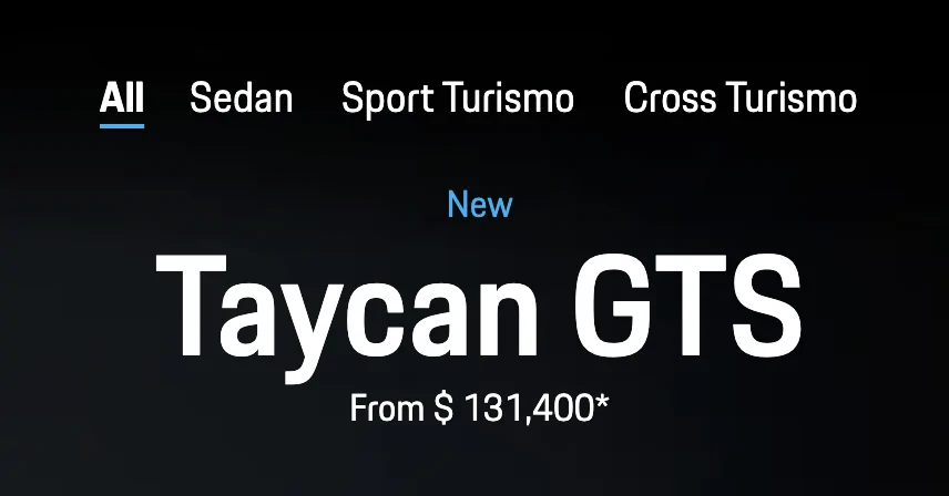 Porsche Taycan Taycan price increased. Screen Shot 2023-03-29 at 3.33.09 PM