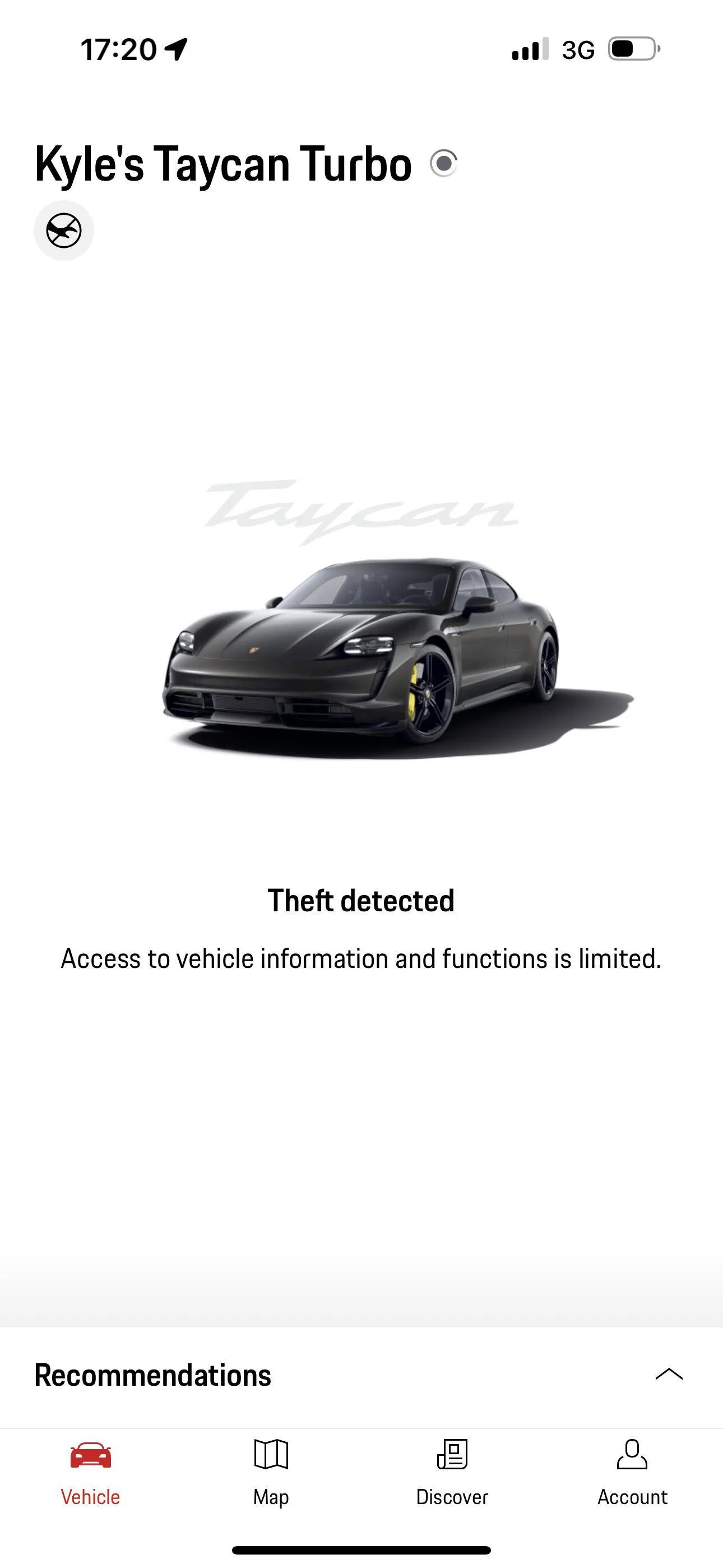 Porsche Taycan Porsche update, theft detected. 27A78F0A-612B-4674-B5A6-0489547E6DC5