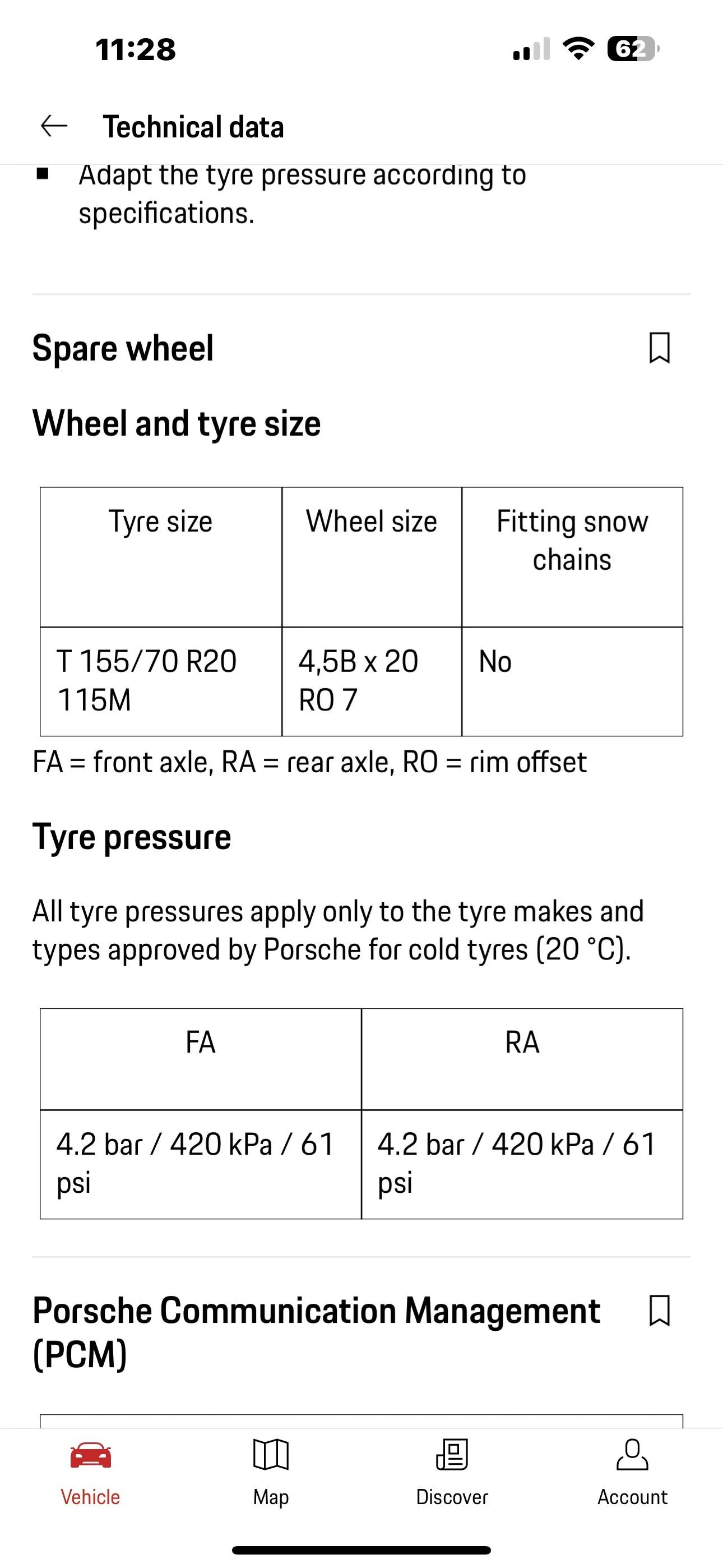 Porsche Taycan Tire pressure question 02700B09-E603-4101-BD69-7DBE7710BB16