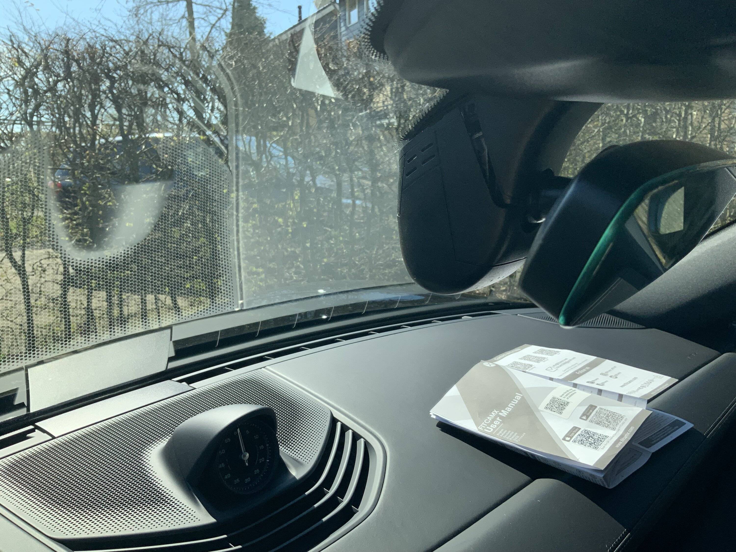 Porsche Taycan Fitcamx dashcam installation IMG_0328