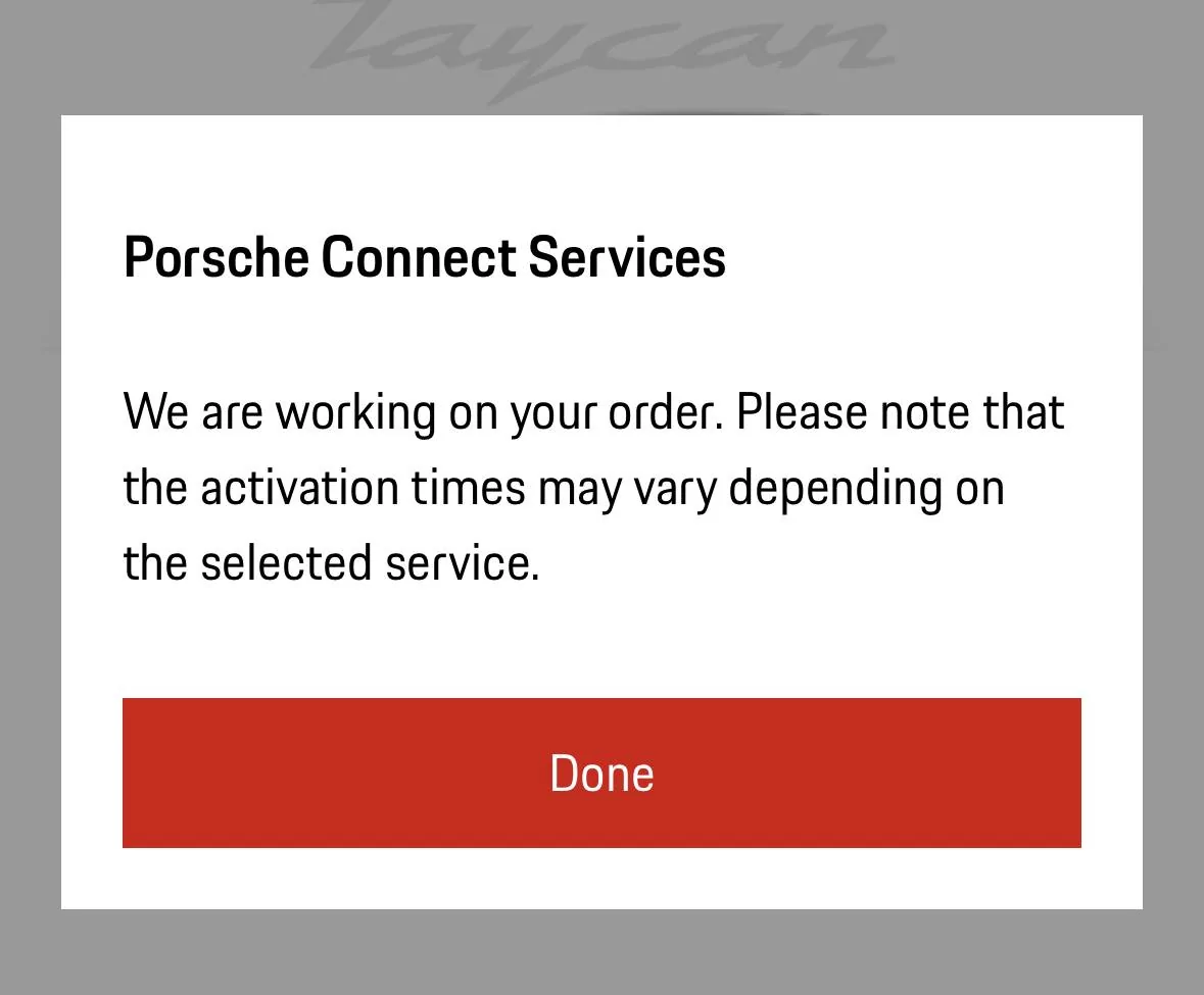 Porsche Taycan Porsche Connect C32F5428-5952-4C22-A584-6BB365EFC025