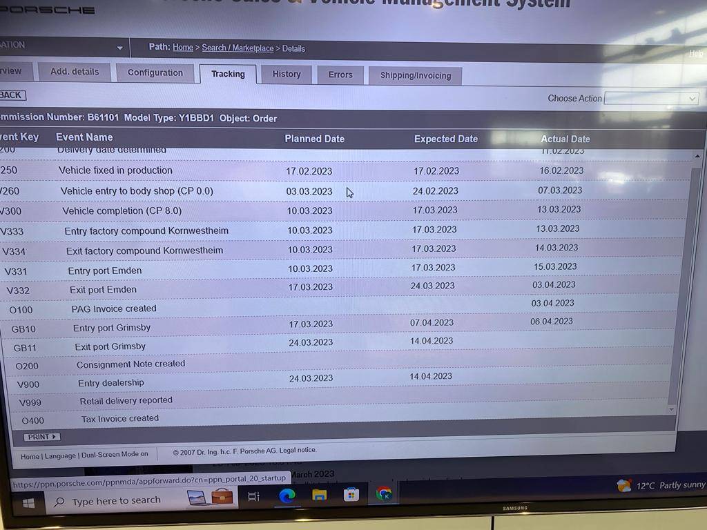 Porsche Taycan UK order status and delays? IMG-20230408-WA0001