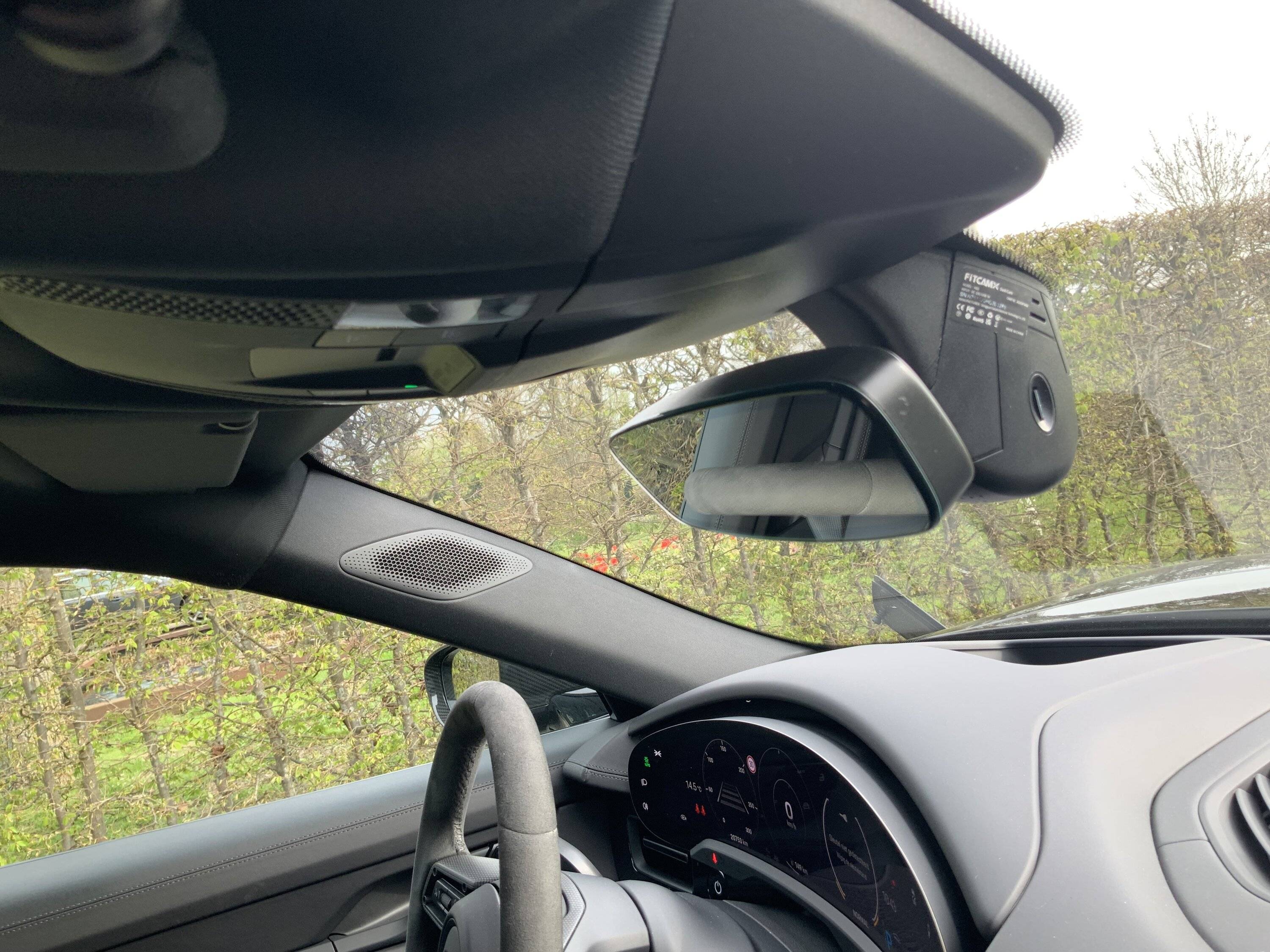 Porsche Taycan Fitcamx dashcam installation IMG_0339