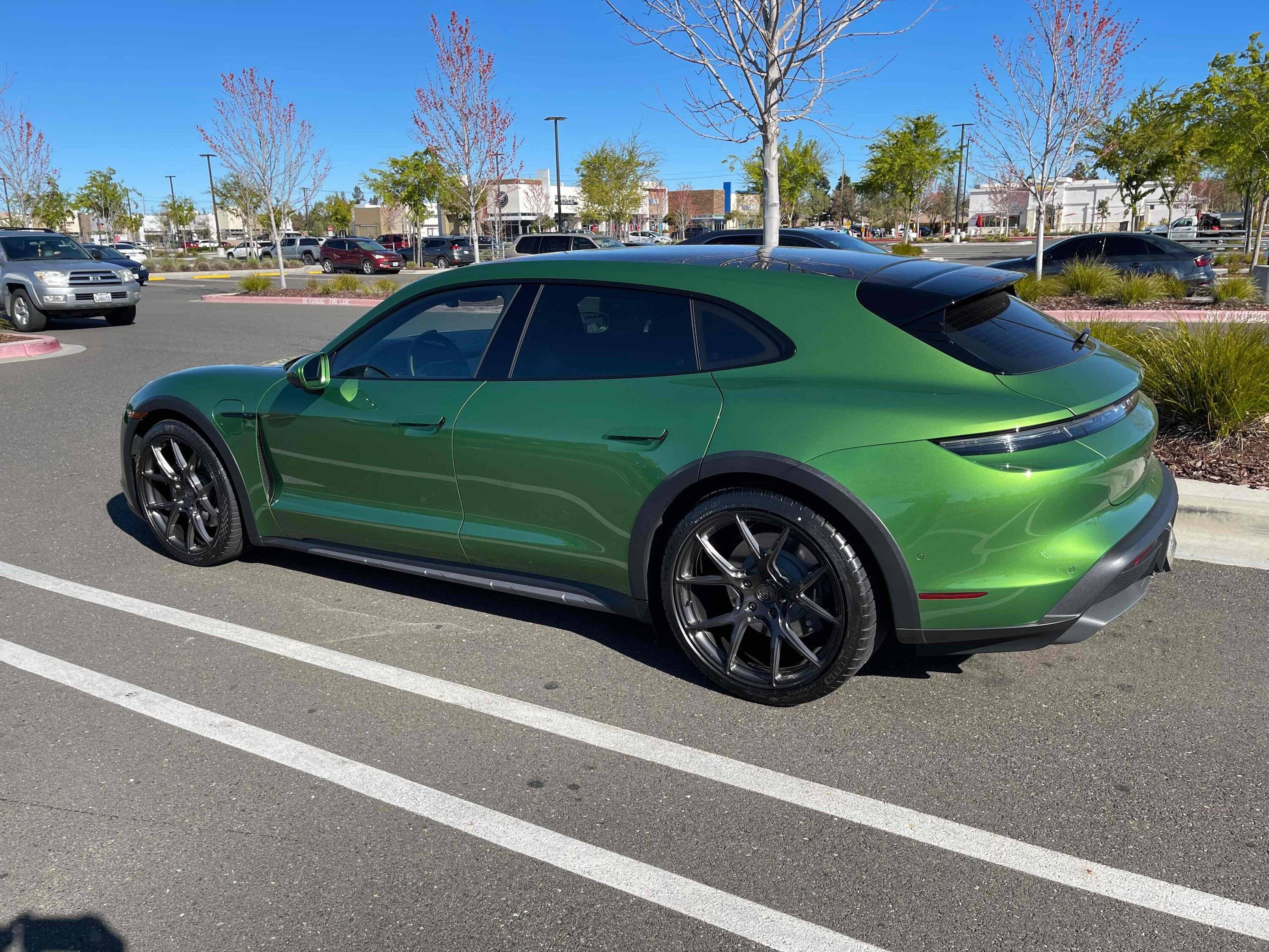 Porsche Taycan MAMBA GREEN Taycan Club Costco 1