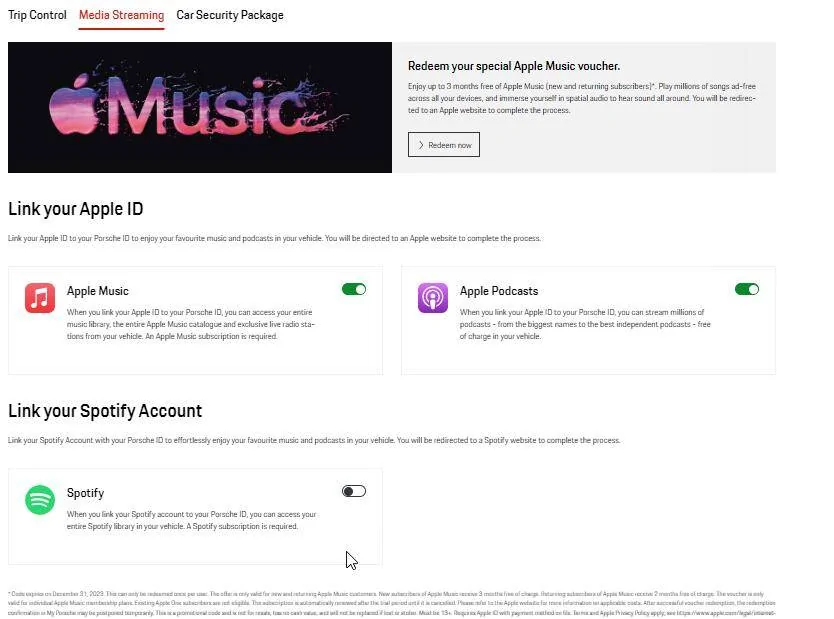 Porsche Taycan Spotify Login 1681213774337