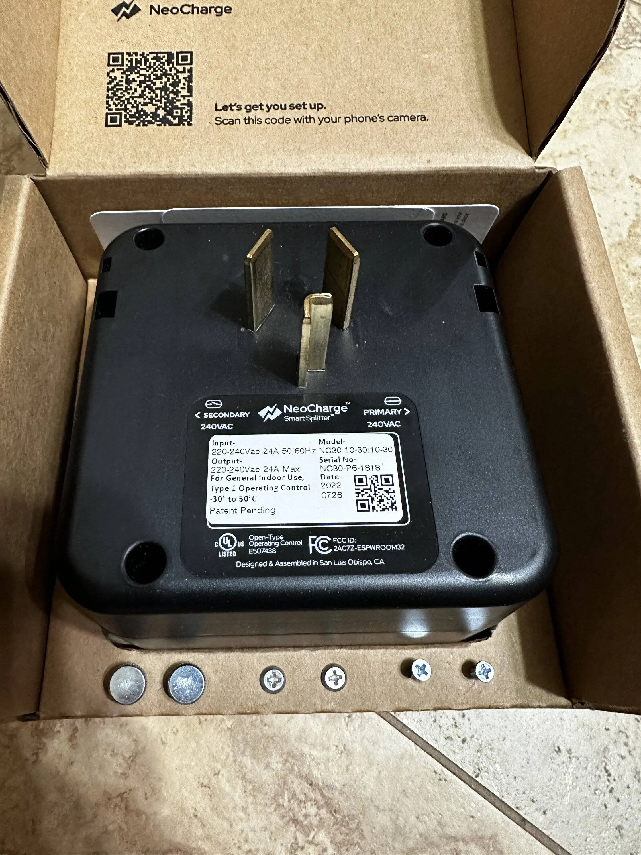 Porsche Taycan Neocharge 240v smart splitter IMG_3343