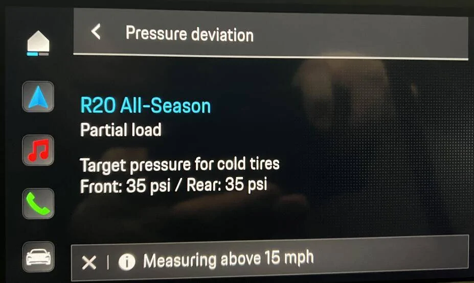 Porsche Taycan Tire pressure after buying 1682580551244