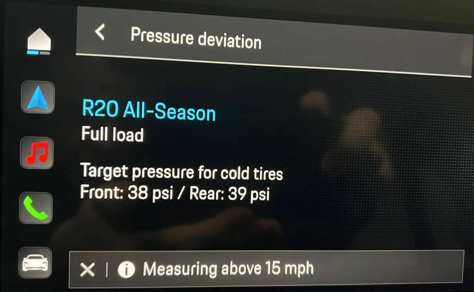 Porsche Taycan Tire pressure after buying 1682580580928