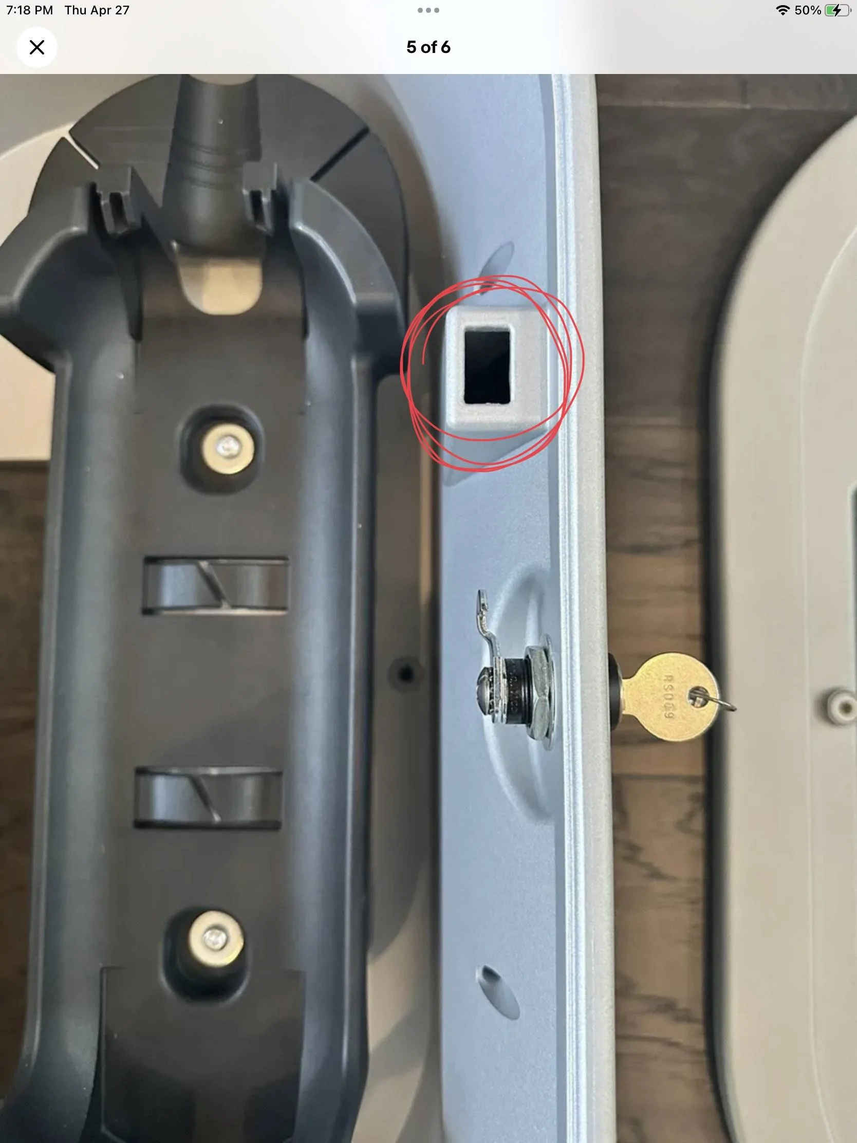 Porsche Taycan Wall Charger Cabinet Latch IMG_0362