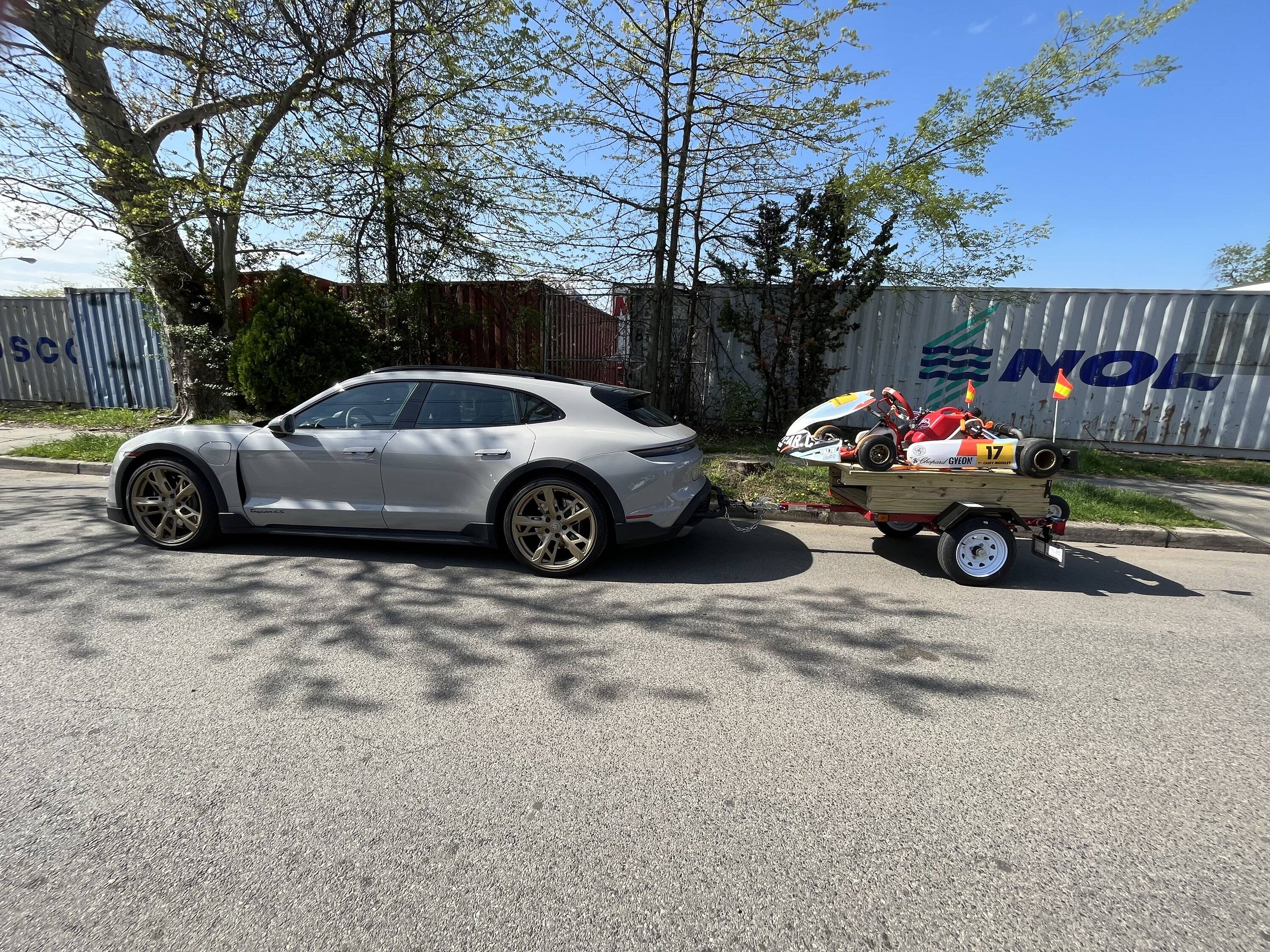 Porsche Taycan Towing with a Taycan CT4S -- averaged ~2mi/kwh over 270 miles IMG-6050