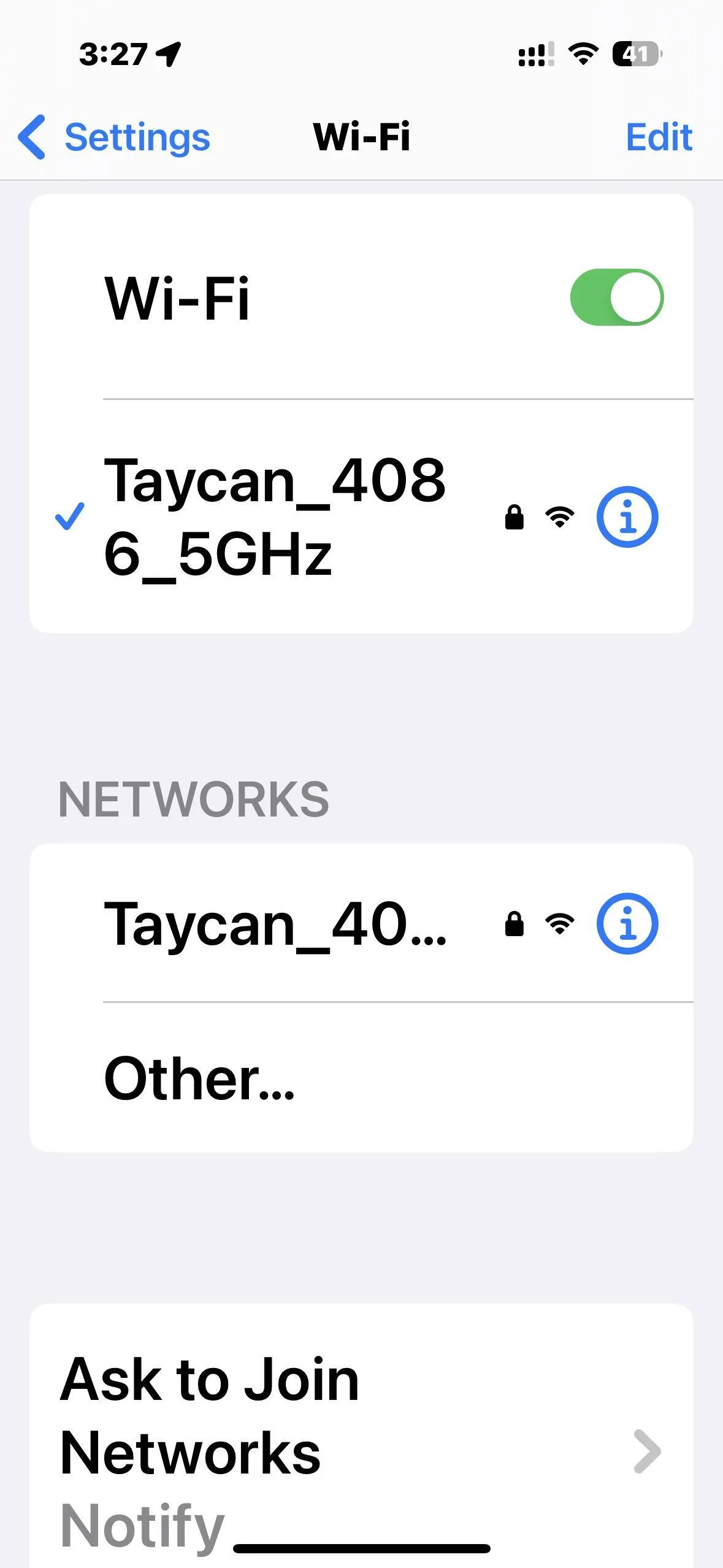 Porsche Taycan Help!  My Taycan Wi-Fi has decided to take over… IMG_0994