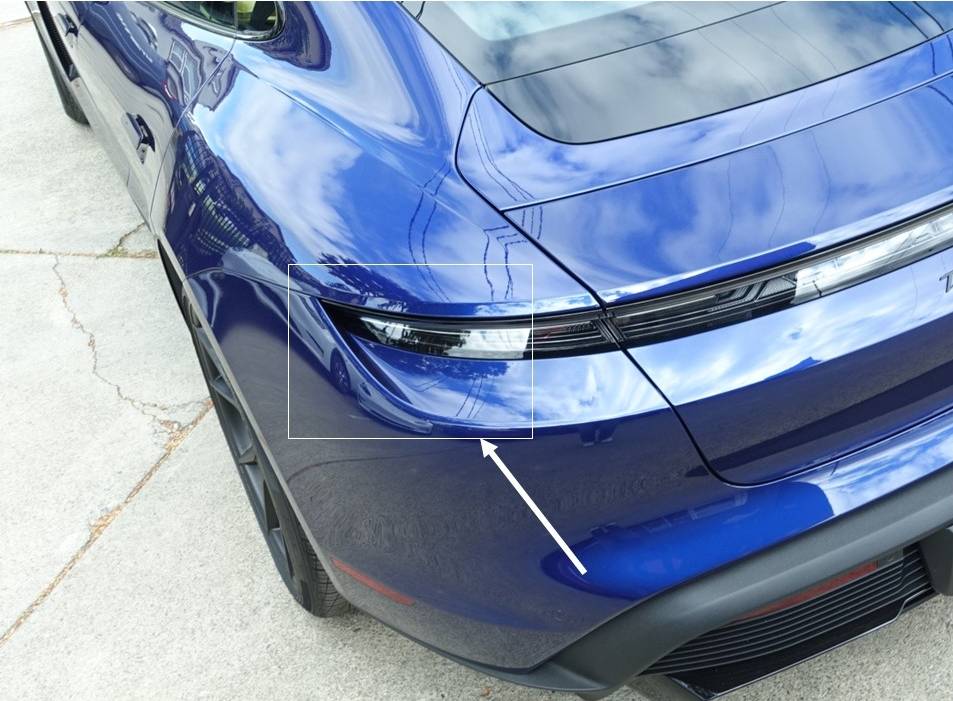 Porsche Taycan PPF around taillight/bumper corner corner2