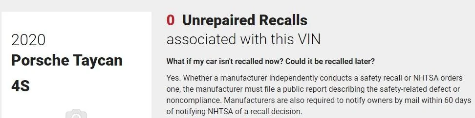 Porsche Taycan Taycan Brakes fail in wet conditions - NHTSA complaint March 2, 2023 Screenshot 2023-05-05 124552