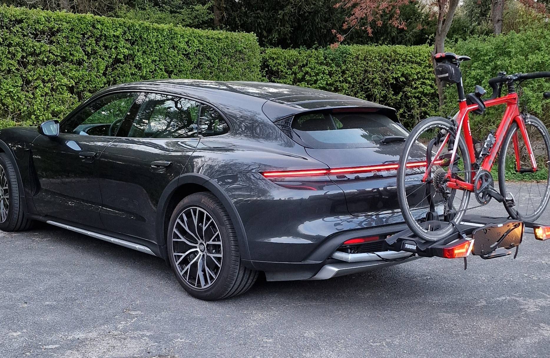 Porsche Taycan My custom hitch for standard bike rack. Bike hitch4a