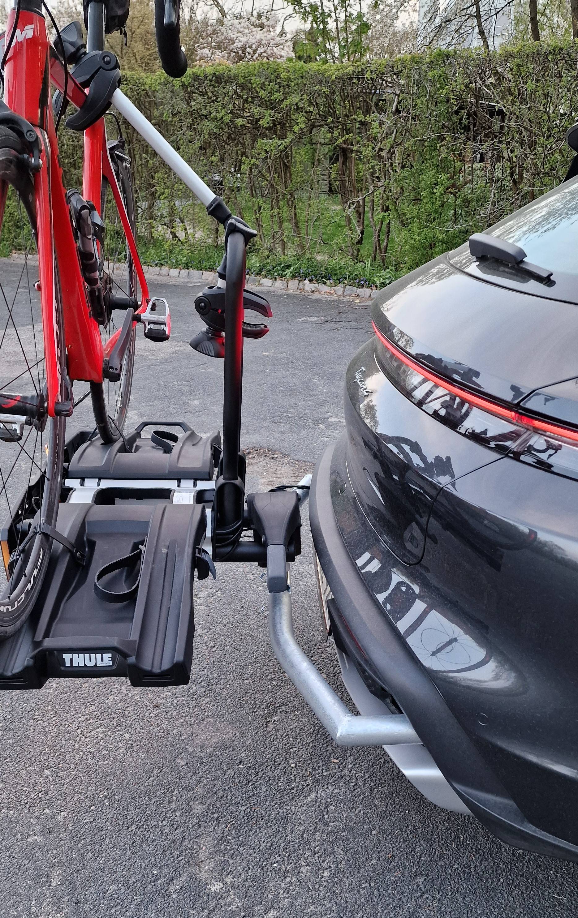Porsche Taycan My custom hitch for standard bike rack. Bike hitch3a