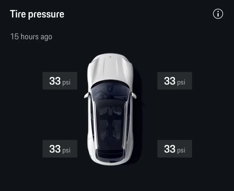 Porsche Taycan Tire pressure after buying 1684804672536