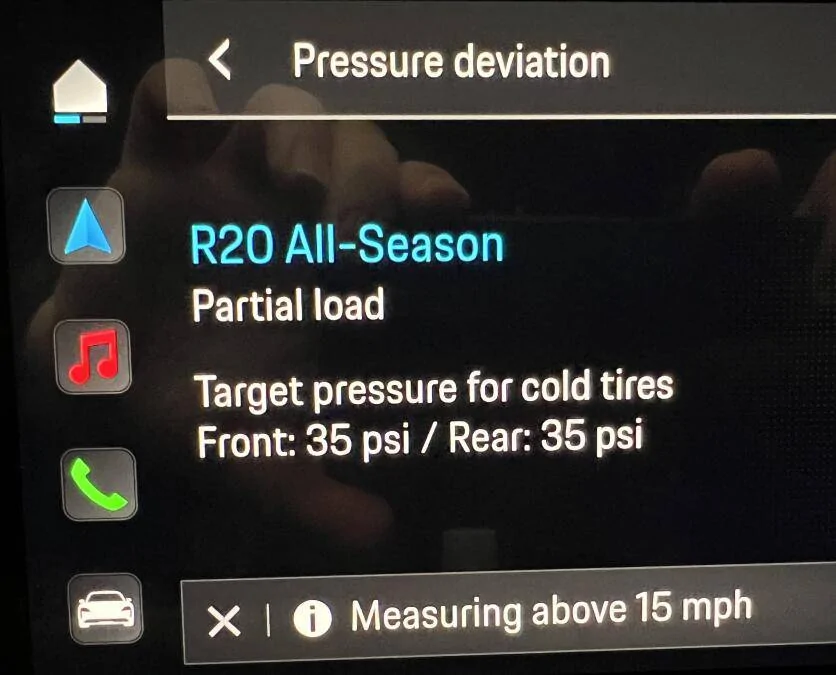 Porsche Taycan Tire pressure after buying 1684804713883