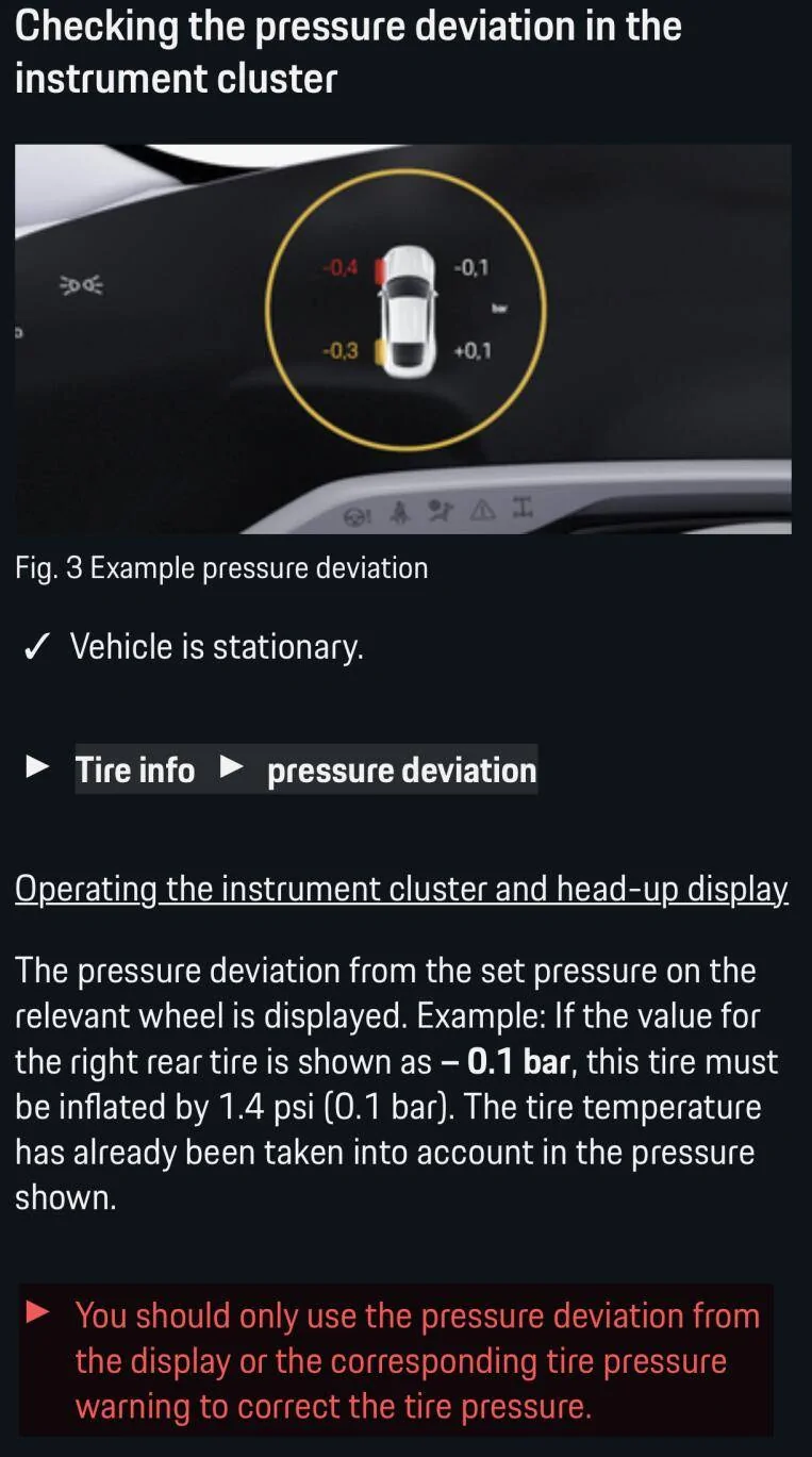 Porsche Taycan Tire pressure after buying 1684805225673