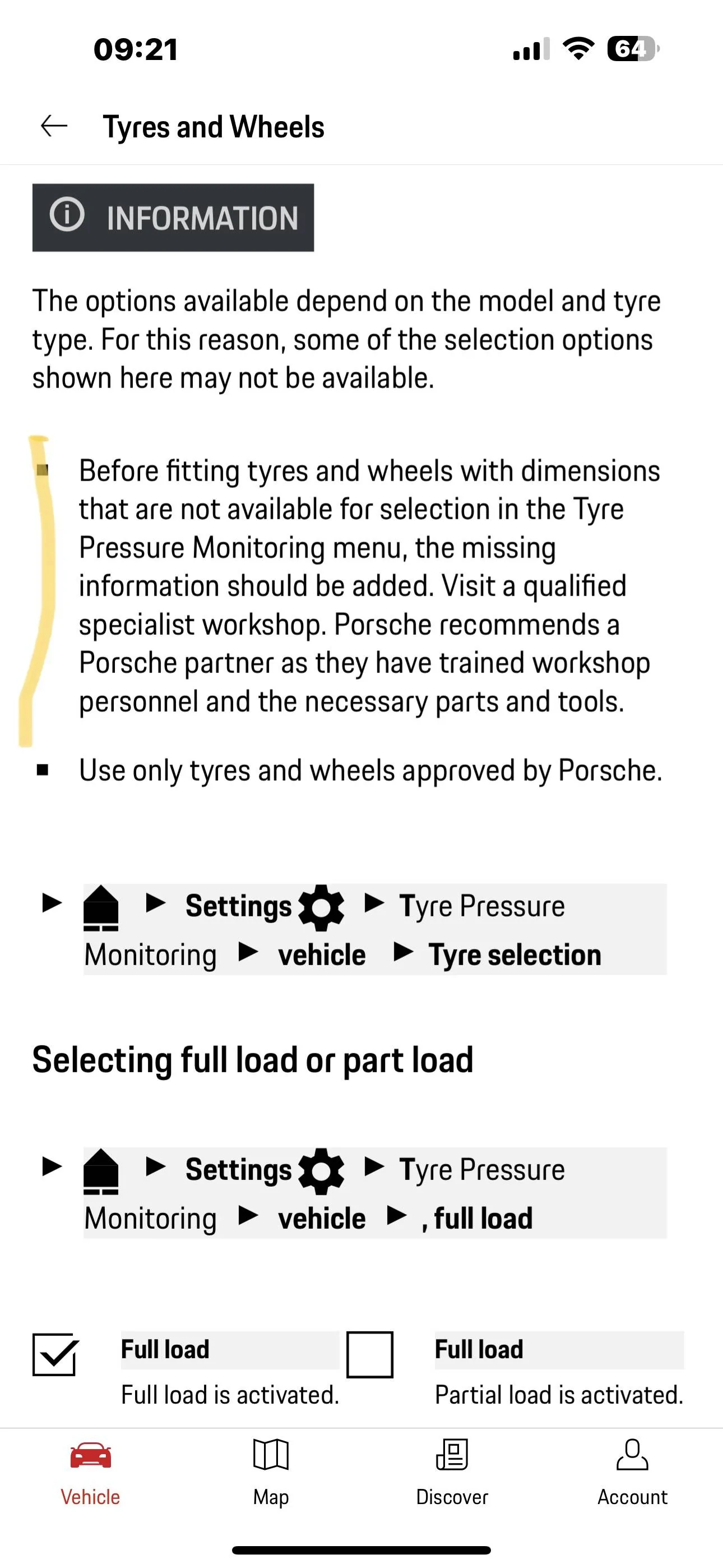 Porsche Taycan Tire pressure after buying IMG_0486