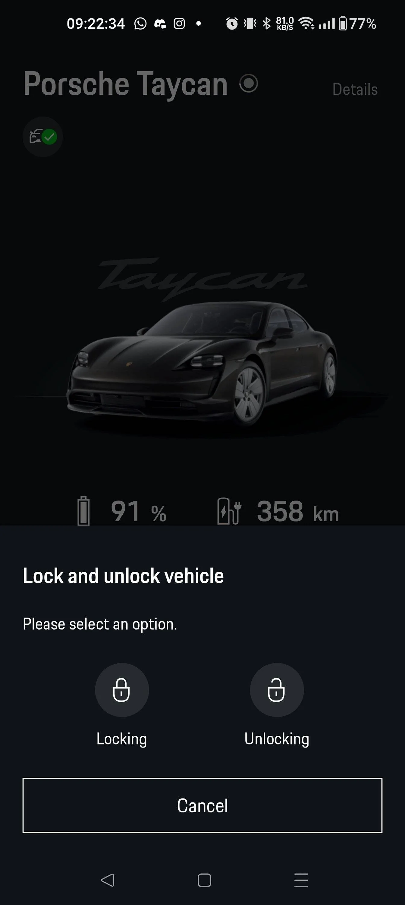 Porsche Taycan Mirrors not folding when locked using phone Screenshot_2023-05-31-09-22-34-56_842b4389820829b7900b72d042499707