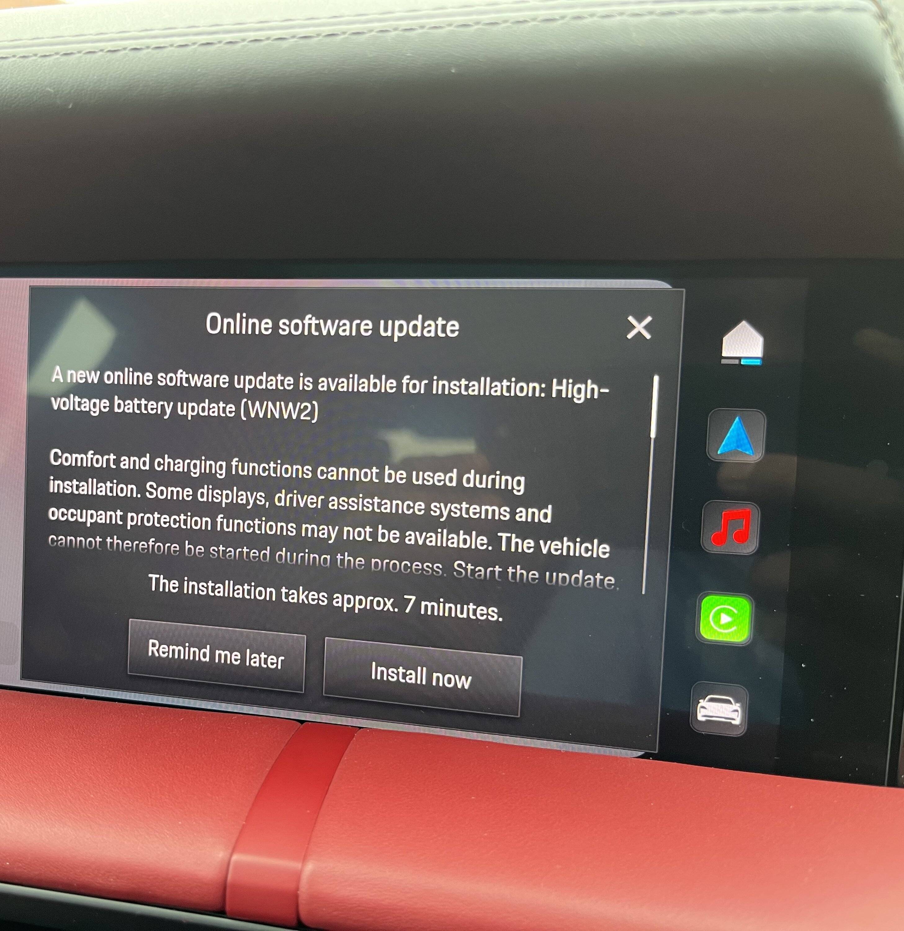 Porsche Taycan OTA - High Power Electrical OTA update IMG_2054